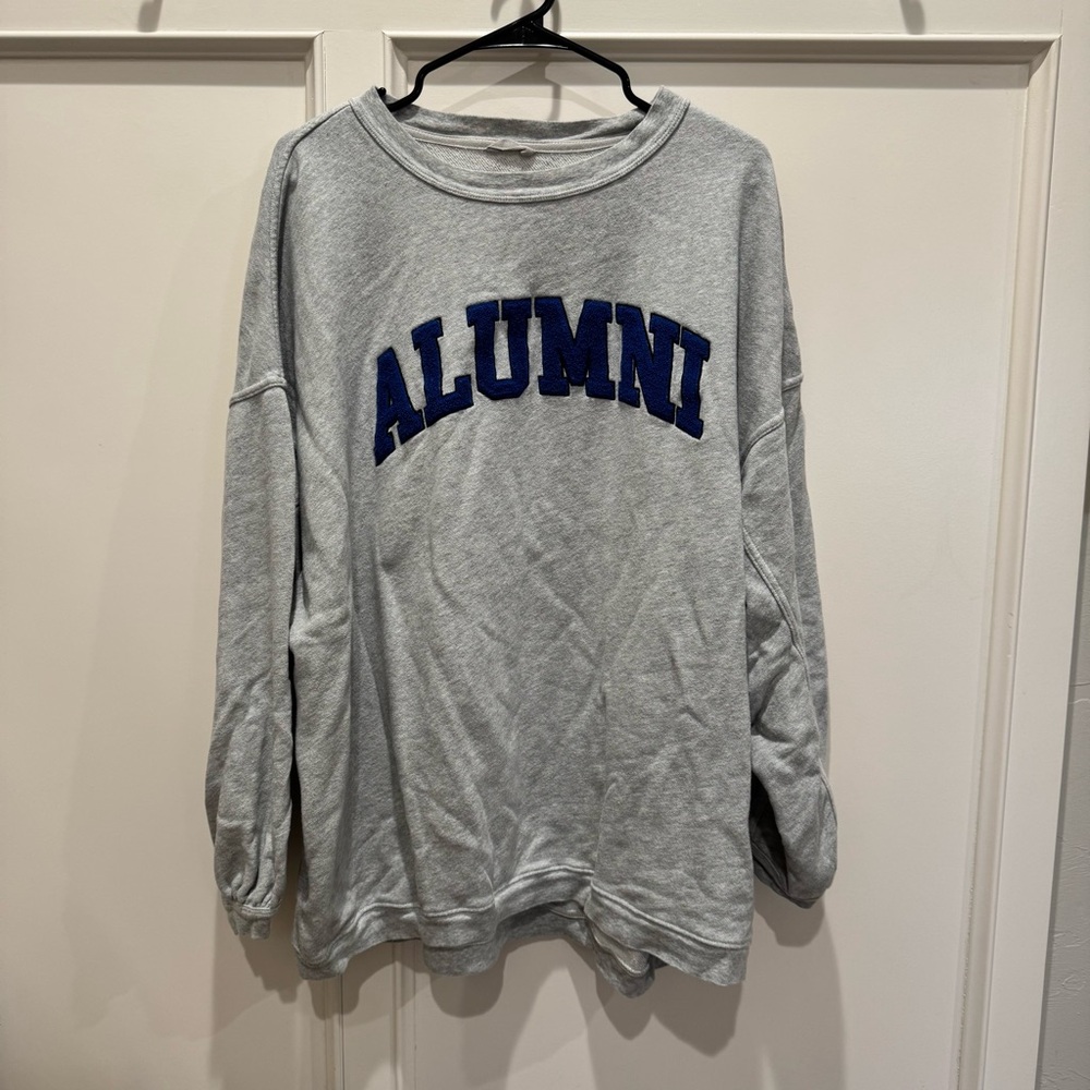 Alumni Embroidered Gray Sweatshirt - Classic Comfort